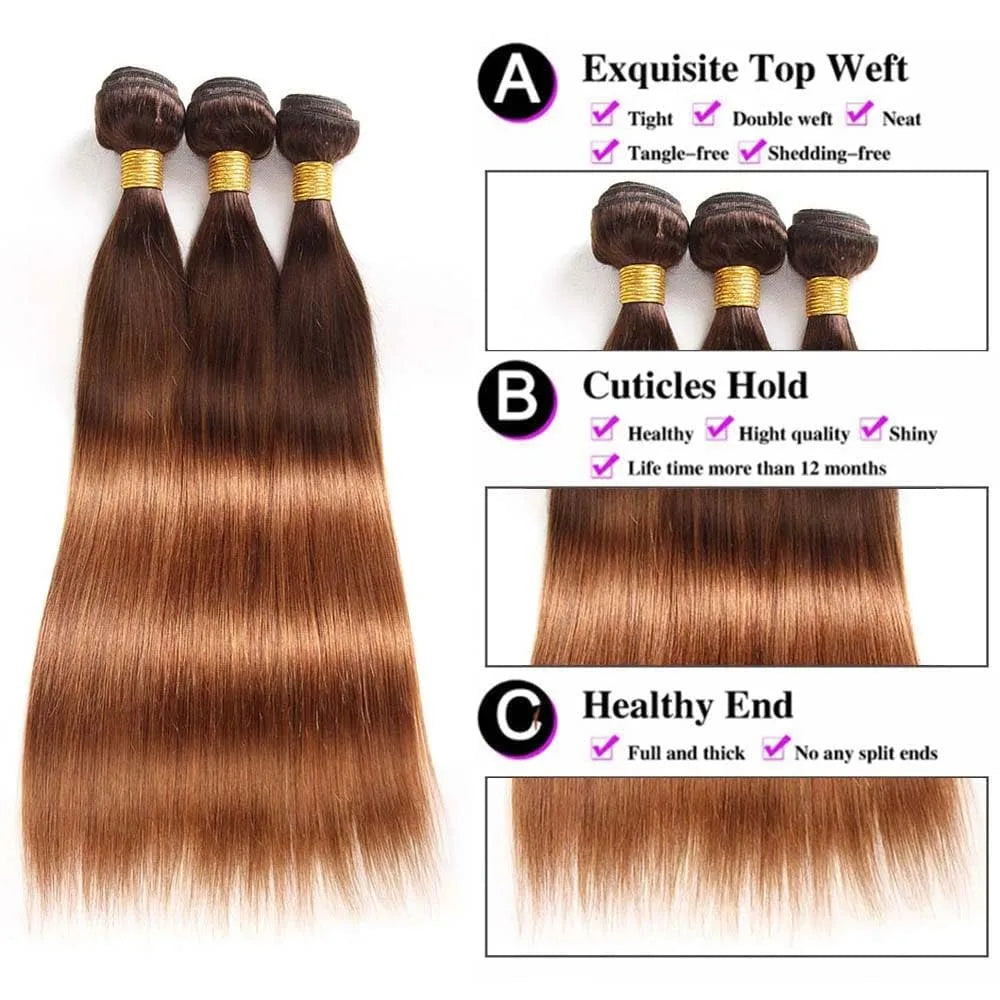 4/30 Human Hair Bundles 4/30 Colored Bundles Brazilian Body Wave Bundles Straight Bundles