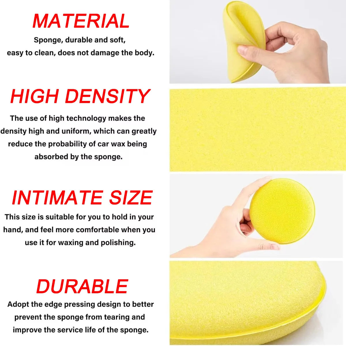 Polishing Sponge Wax Car Applicator Pad Foam Wax Car Polisher Cleaning Pad For Cleaning Car Waxing Sponge Auto Parts 12pcs/1pack