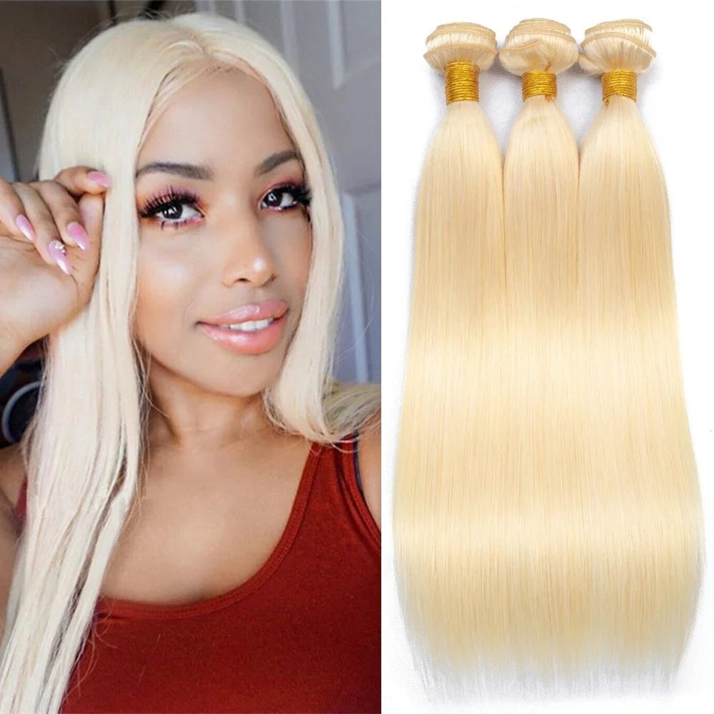 #613 Blonde Human Hair 1/3/4 Bundles Peruvian Body Wave Raw Hair Bundles 10 To 30 inch Human Hair Weft Can Be Dyed