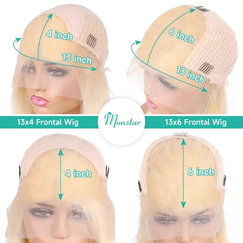 13x6 Lace Frontal Wig Body Wave 613 Blonde Human Hair Wig 210 250 Density Transparent Lace Front Wigs Pre Plucked 30 32 Inch Wig