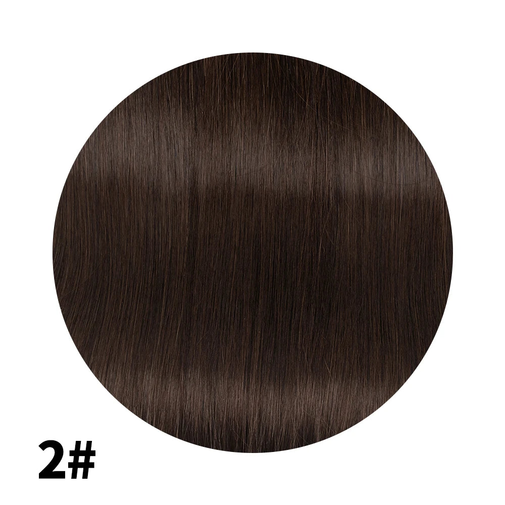 YWUEXT Genius Weft Human Hair Extensions 12-20 inches  Machine Made Remy Hair Flexible Hair Weaves Natural Straight 40-50g