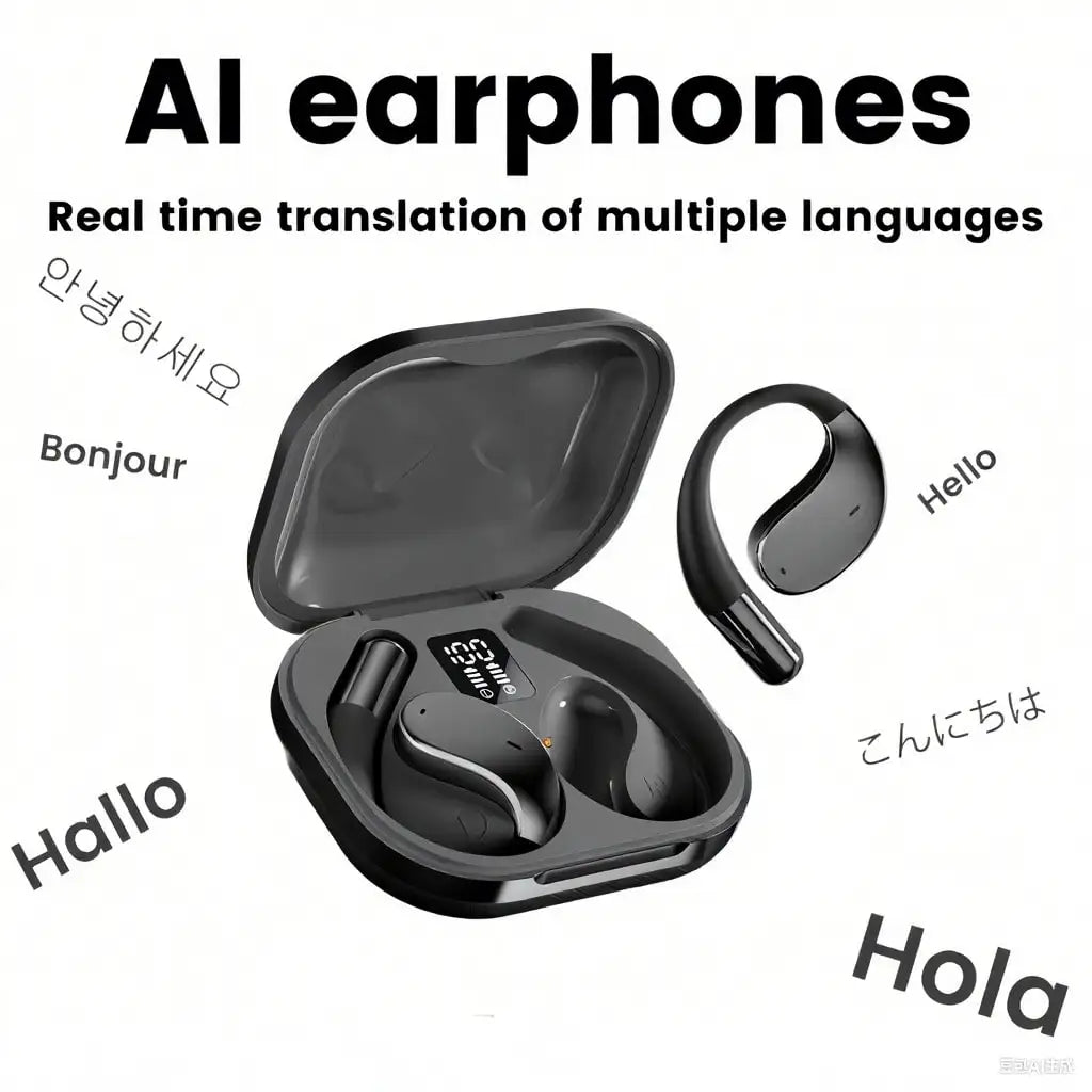 AI Translator Headphones Smart Voice Translation Earbuds 150 Languages Online Translator Bluetooth-Compatible In Ear Headphones Real Time Translator Device For Business Travel And Daily Use
