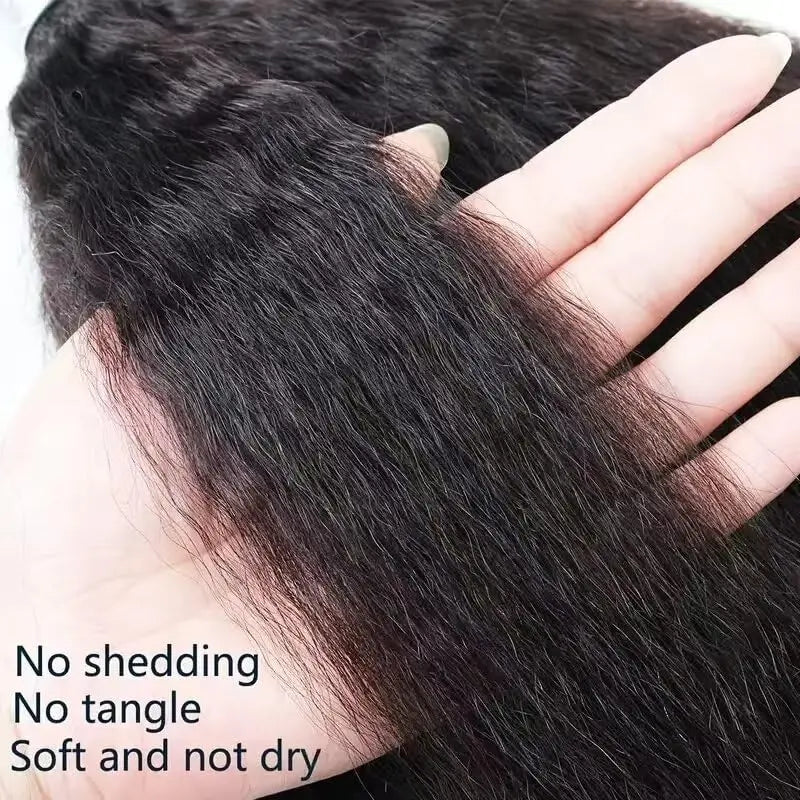 14 16 18 Kinky Straight Bundles Human Hair 3 Bundles 10A 100% Unprocessed Human Hair For Women Natural Black Color