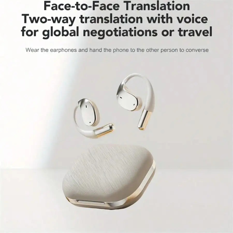 AI Translator Headphones Smart Voice Translation Earbuds 150 Languages Online Translator Bluetooth-Compatible In Ear Headphones Real Time Translator Device For Business Travel And Daily Use