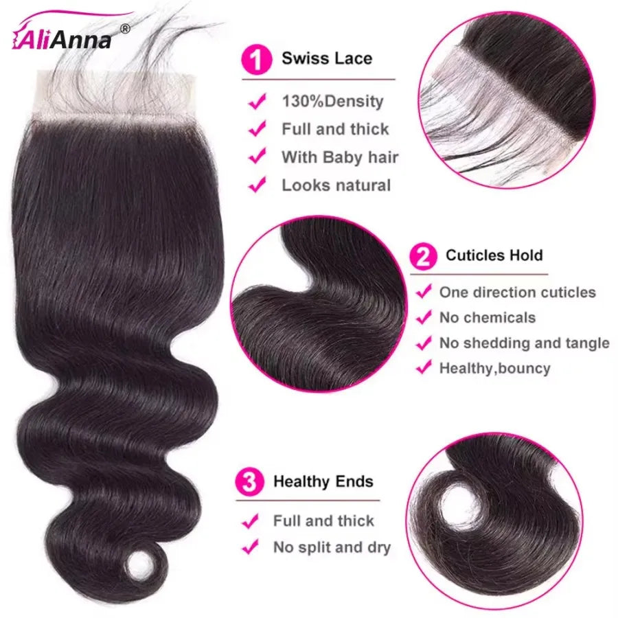 24 26 Inch Human Hair Bundles And Closure Body Wave Bundles With 4x4 Closure Raw Hair Bundles Human Hair 5x5 2x6 HD Lace Closure Brazilian Human Hair Bundles And Weaves Raw Hair Bundles Deals Transparent HD Lace Closure 100% Human Hair Fast Shipping