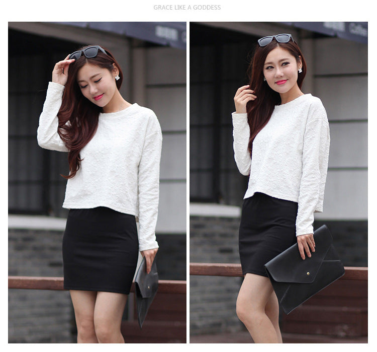 Sexy Versatile Slimming Look Skirt Hip-Covering Short Skirt High-Waist Elastic Slim One-Step Skirt Ol Pure Color Suit Professional Skirt
