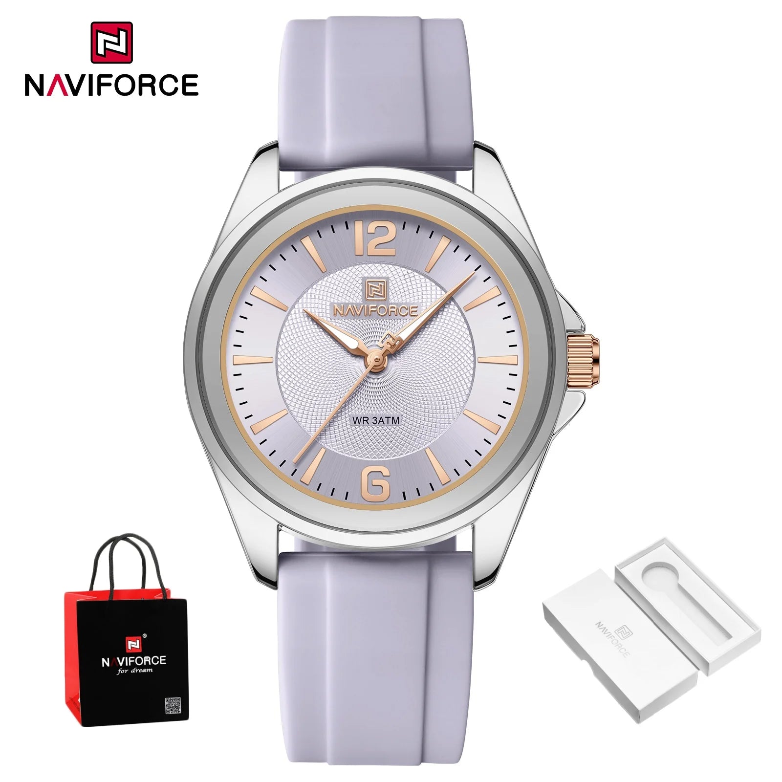 New NAVIFORCE Women's Watch Sports Silicone Strap Watch Women's Quartz Watch Clock Package Gifts Reloj Mujer Relogios Feminino