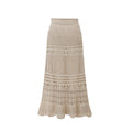 Skirt for Women Spring & Fall 100kg High Waist Loose Large Size Crochet Cut Out Knitted Hip-Covering Mid-Length Skirt for Women 90cm