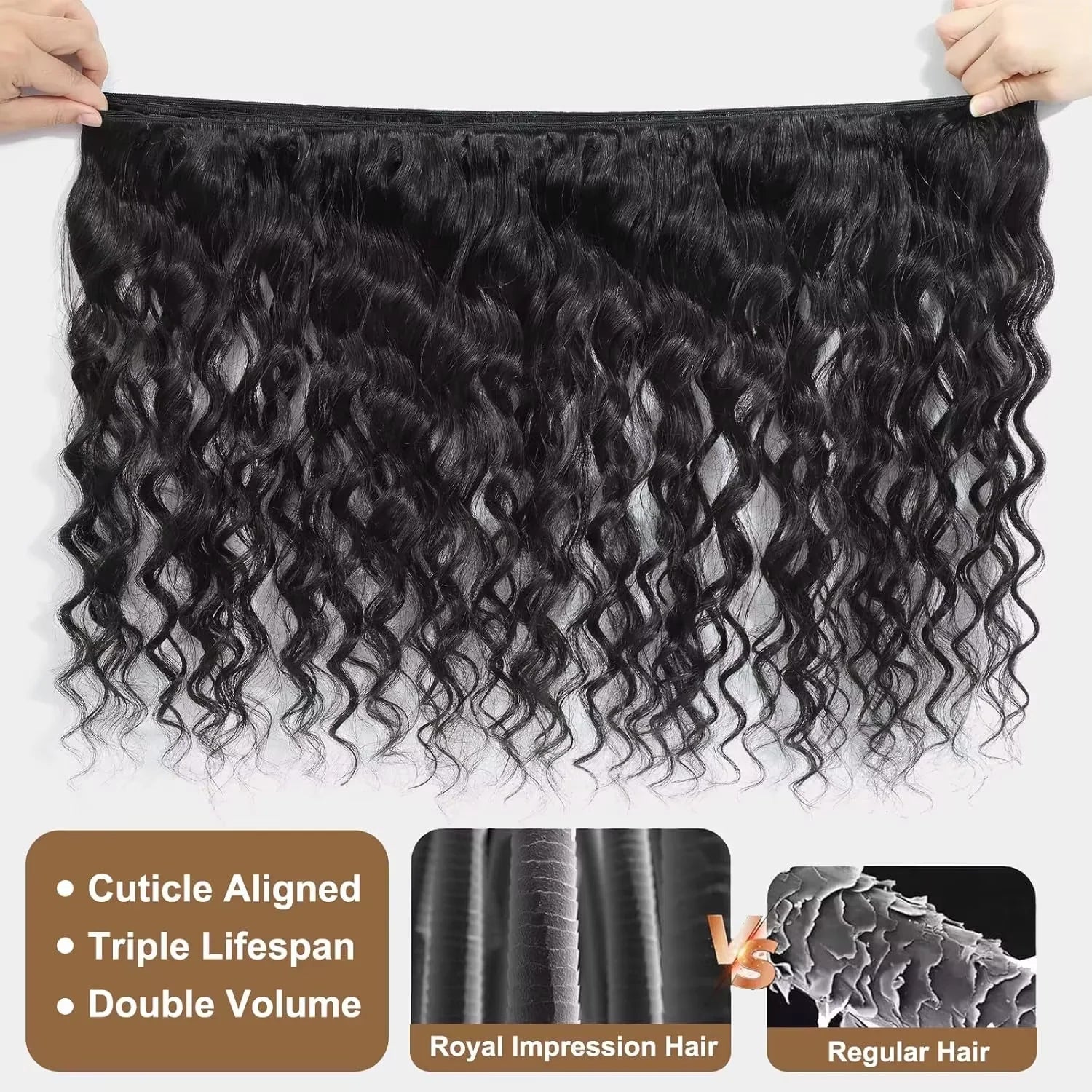Loose Deep Wave Bundles with Closure Brazilian Virgin Human Hair Bundles Wet and Wavy Human Hair bundles with 4×4 Closure