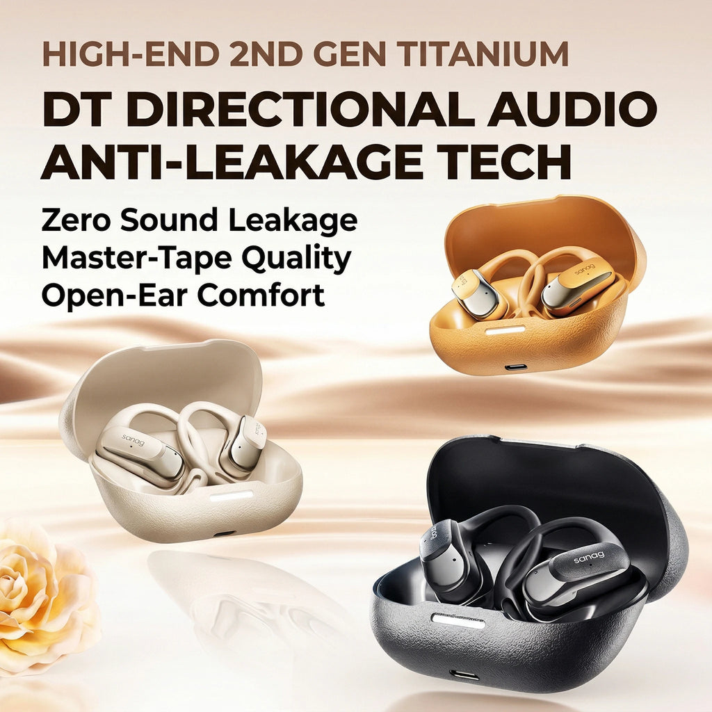 Monoise P-G2 AI Smart Earbuds Wireless Bluetooth Open Ear Earphones Meeting Recording Speech to Text 115 Languages Translator