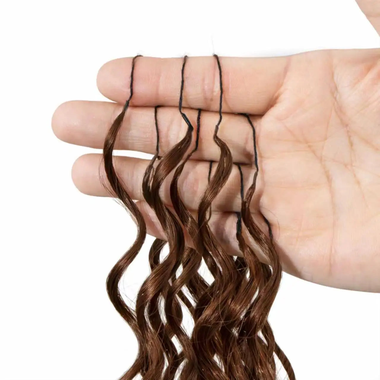 14A Brazilian Virgin Feather Crochet Hair #4  Brown Balayage Loose Deep Wave Micro Knotless Crochet Real Human Hair Extensions