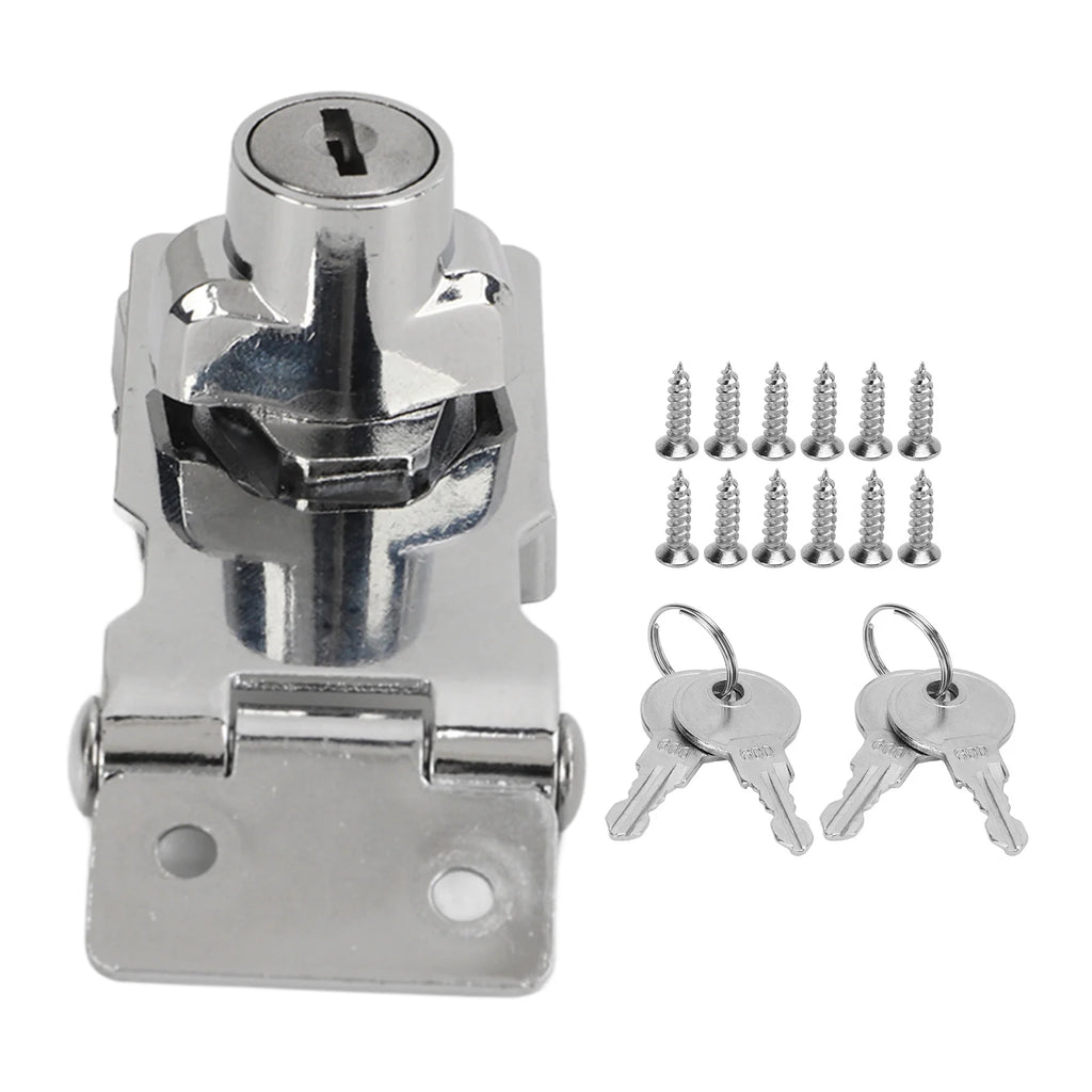 2 Packs 2.5 Inch Zinc Alloy Hasp Lock With Twist Knob Keyed Design Anti Theft Safety Hardware For Drawers Mailbox Cabinet Doors