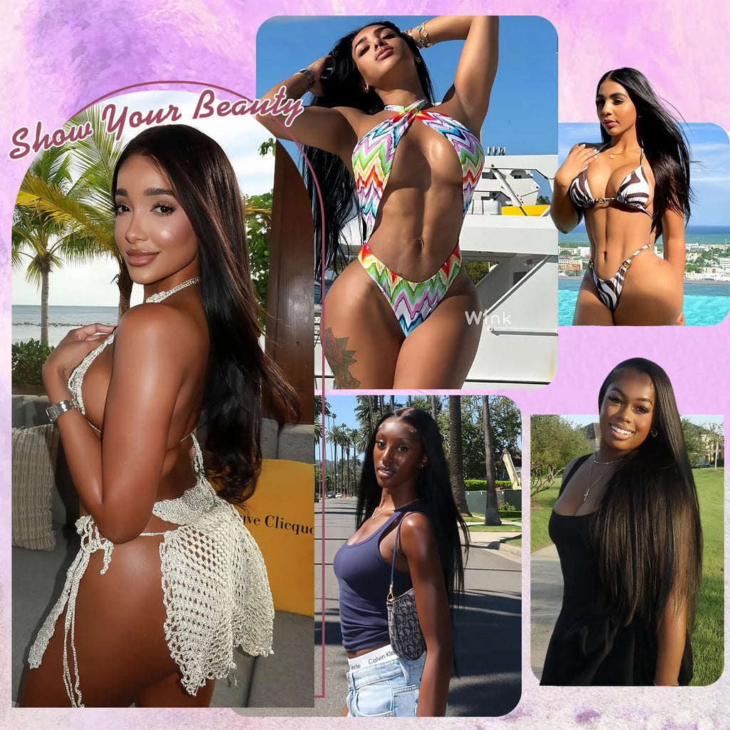 42 Inch Straight 250 Density 13x6 HD Lace Human Hair Wigs For Woman 5x5 HD Lace Closure Wig Sale Pre Plucked With Baby Hair