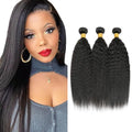14 16 18 Kinky Straight Bundles Human Hair 3 Bundles 10A 100% Unprocessed Human Hair For Women Natural Black Color