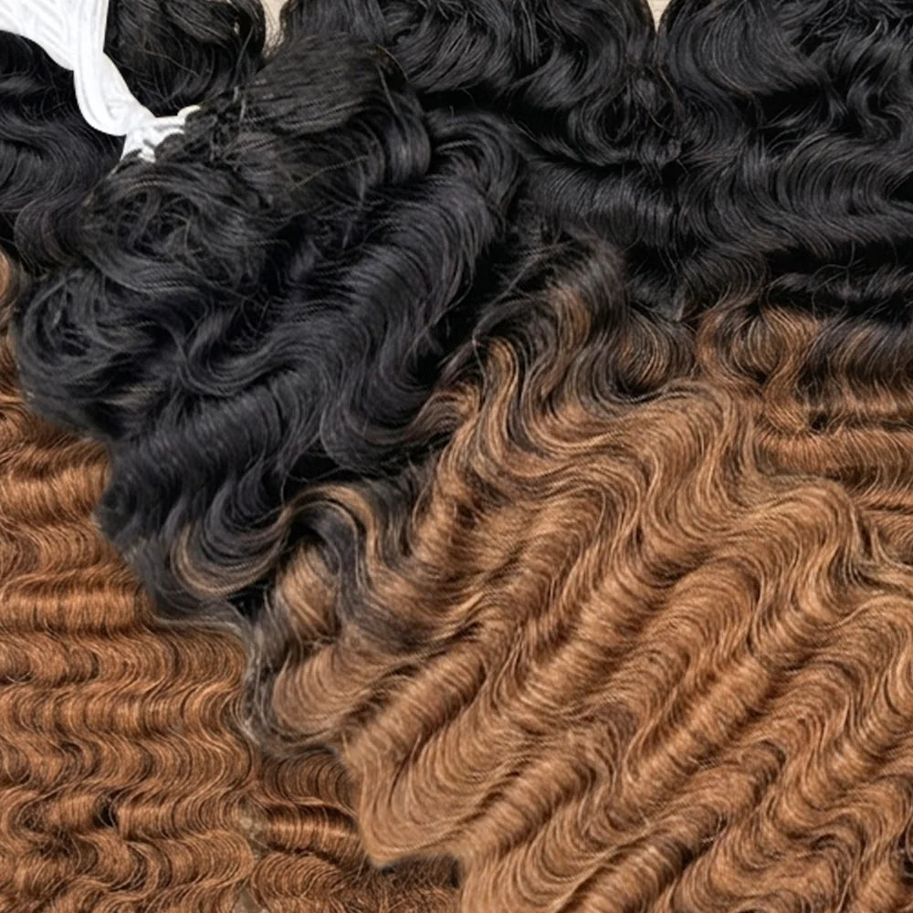Miracle Knots Kinky Curly Crochet Human Hair TB30#Medium Brown 100% Unprocessed Cuticle Aligned Virgin Hair Feather Weft Crochet Hair Extensions Low Shedding Tangle Free Natural Kinky Curl Can Be Dyed Bleach Reusable Handmade Braiding Hair For Black Women