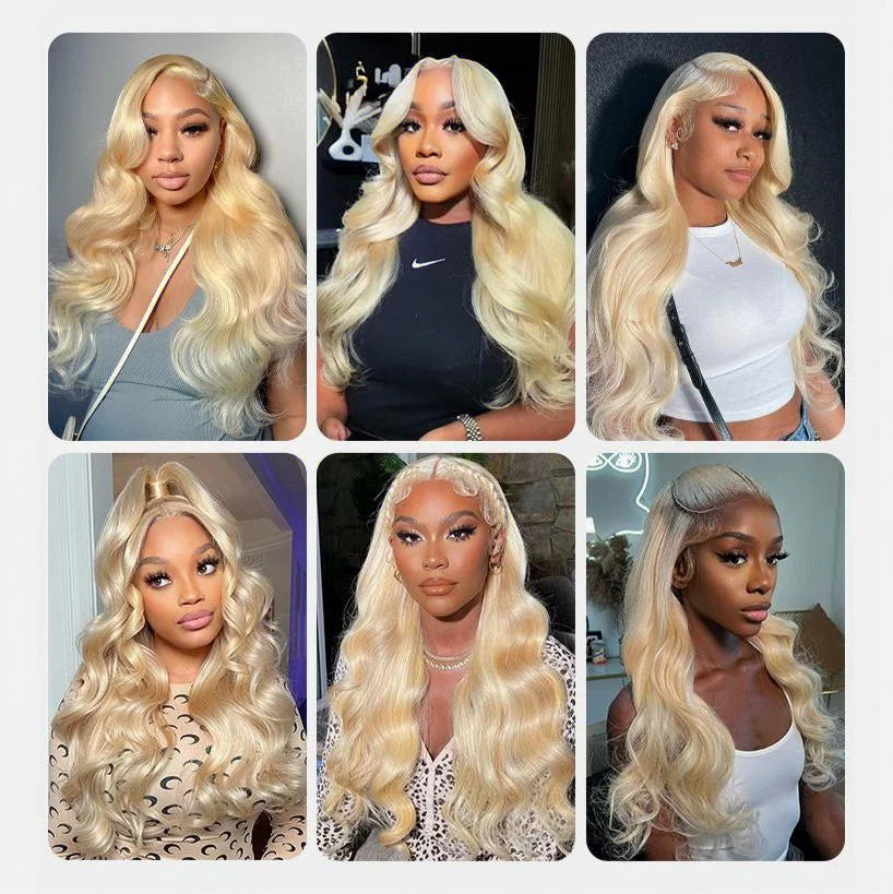 13x6 Lace Frontal Wig Body Wave 613 Blonde Human Hair Wig 210 250 Density Transparent Lace Front Wigs Pre Plucked 30 32 Inch Wig