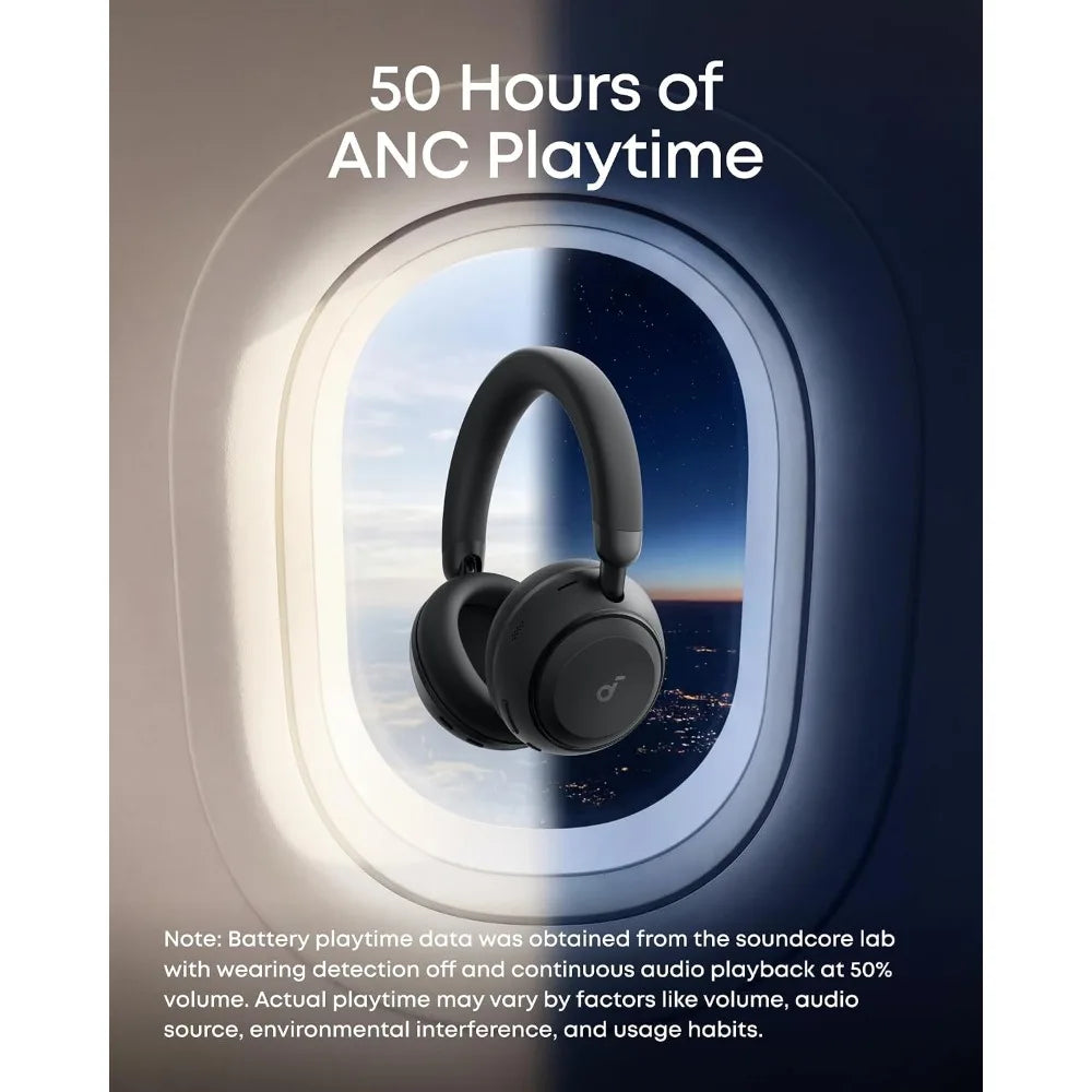 Bluetooth 6.1 Over-Ear Headphones with ANC, 50H Battery, Hi-Res Audio, Dual Connection, Fast Charging