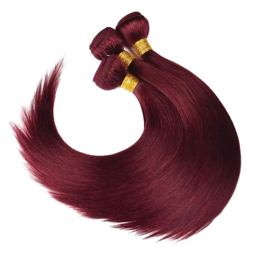 99J Burgundy Bundles Human Hair Straight Bundle Human Hair Red Color Brazilian Hair 1/3 Bundles Virgin Remy Hair Extensions 100G