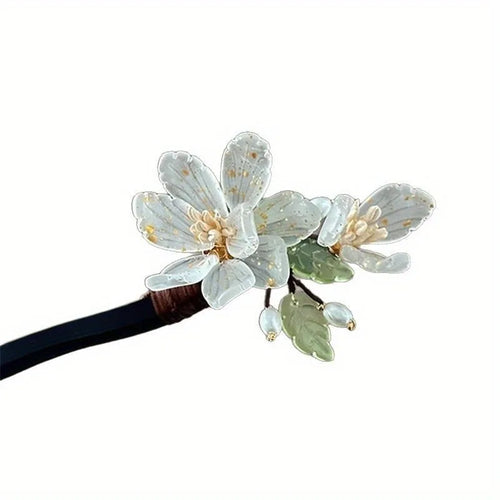 1PC New Chinese Magnolia Flower Ball Shaped Bun Braided Hair Wooden Hairpin Niche Design Elegant Temperament Cheongsam Headwear