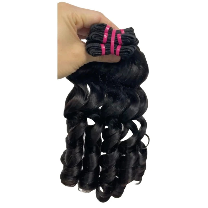 Ali Queen Double Drawn Hair Bundles Spring Curl Human Hair Bundles Virgin Hair Weave For Women Indian 100% Human Hair Extensions