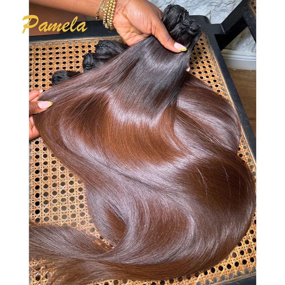 Bone Straight Ombre1b 4 Colored Human Hair 100% Unprocessed Virgin Weave 3 Bundles Real Human Hair Extensions For Women