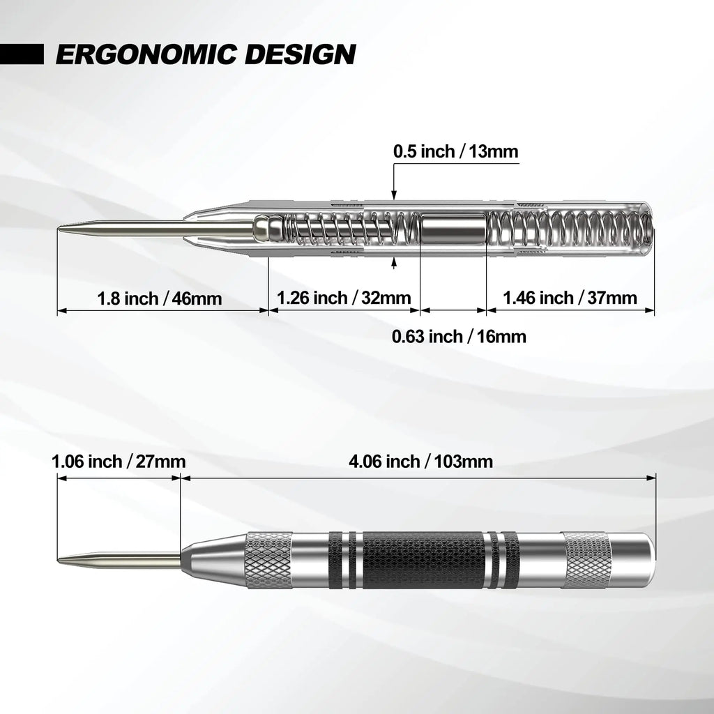 Automatic Center Punch Kerner Woodworking Metal Puncher Steel Hole Self Pin Mark Spring Loaded Dent Marker Hand Tool Carpenter
