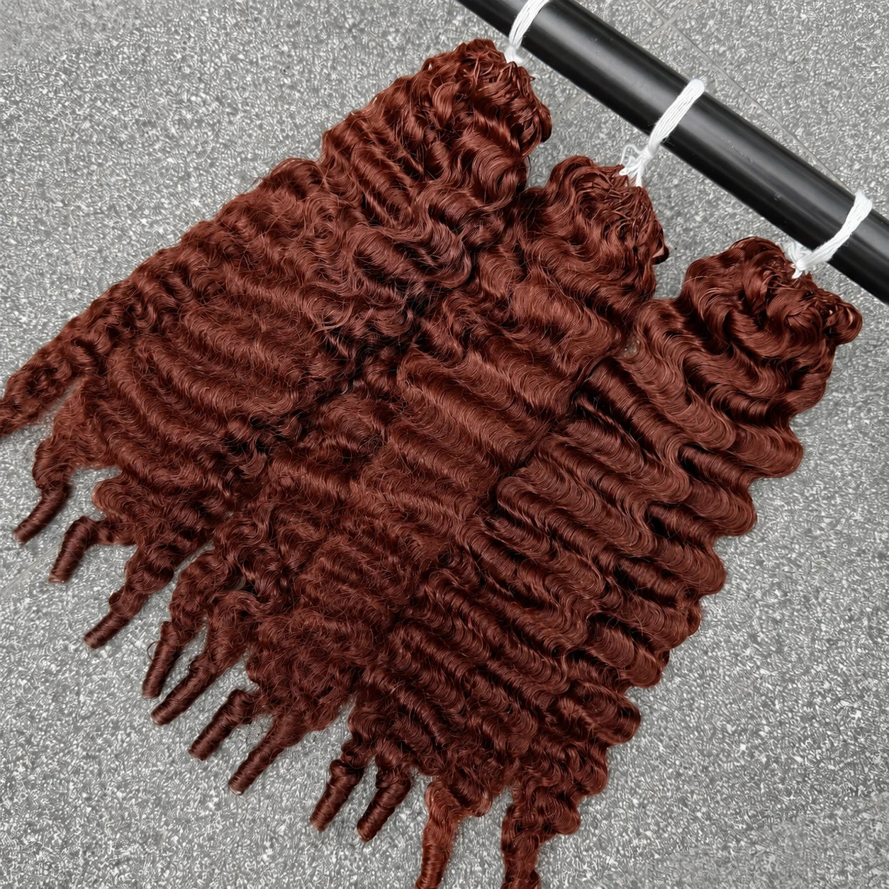 Reddish Brown Miracle Knots Knotless Human Crochet Hair Burmese Curly Pre Separated Feather Hair Extensions Boho Braiding Hair