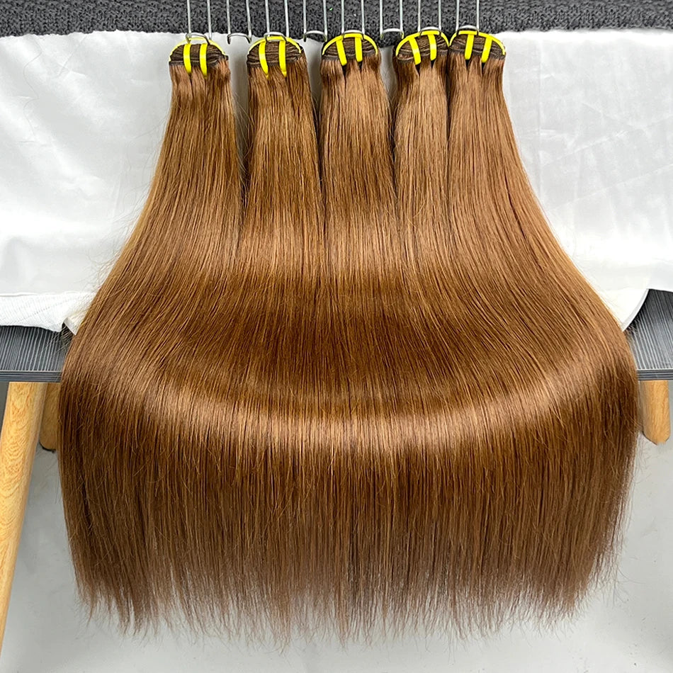 #4 Dark Brown Color Straight Human Hair Bundles Double Weft 100% Vietnamese Hair Weaving Extensions 100grams Bundle Deal On Sale