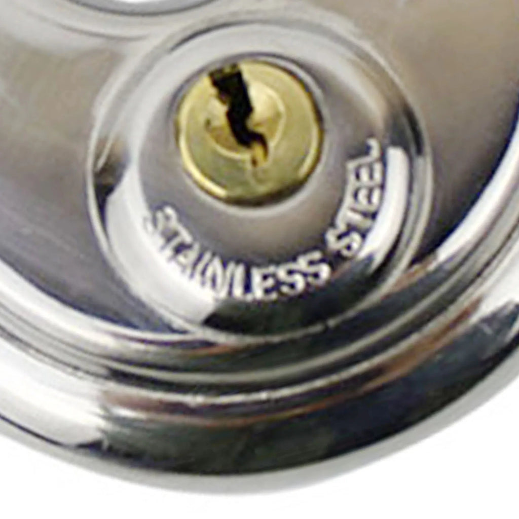 Stainless Steel Corrosion Resistant Discus Padlock With Keys Secure Anti Rust Lock For Warehouse Garage Storage Security