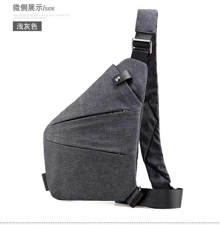 Right shoulder gun bag cross-border wholesale nylon chest bag men's lightweight simple large capacity messenger bag casual close-fitting shoulder bag