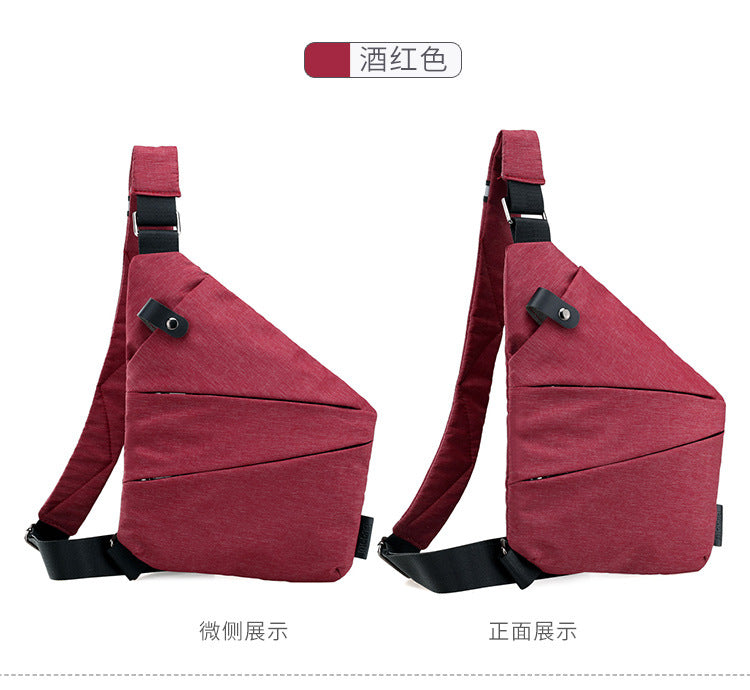 Right shoulder gun bag cross-border wholesale nylon chest bag men's lightweight simple large capacity messenger bag casual close-fitting shoulder bag