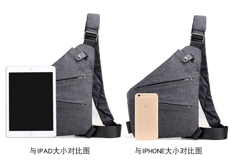 Right shoulder gun bag cross-border wholesale nylon chest bag men's lightweight simple large capacity messenger bag casual close-fitting shoulder bag