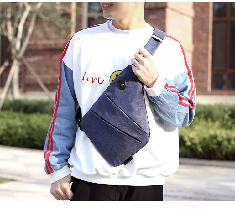 Right shoulder gun bag cross-border wholesale nylon chest bag men's lightweight simple large capacity messenger bag casual close-fitting shoulder bag