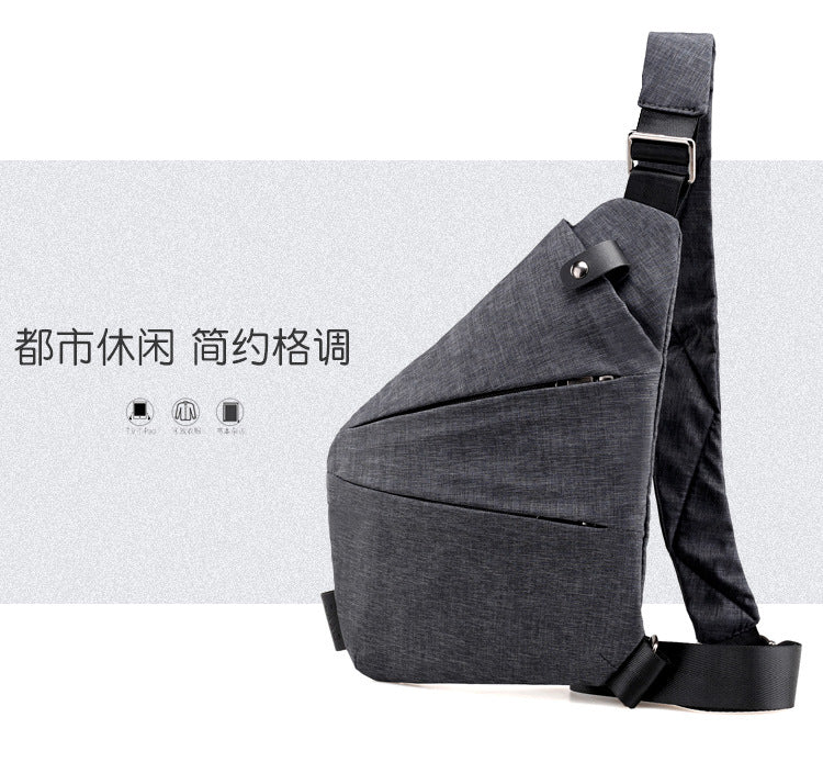 Right shoulder gun bag cross-border wholesale nylon chest bag men's lightweight simple large capacity messenger bag casual close-fitting shoulder bag
