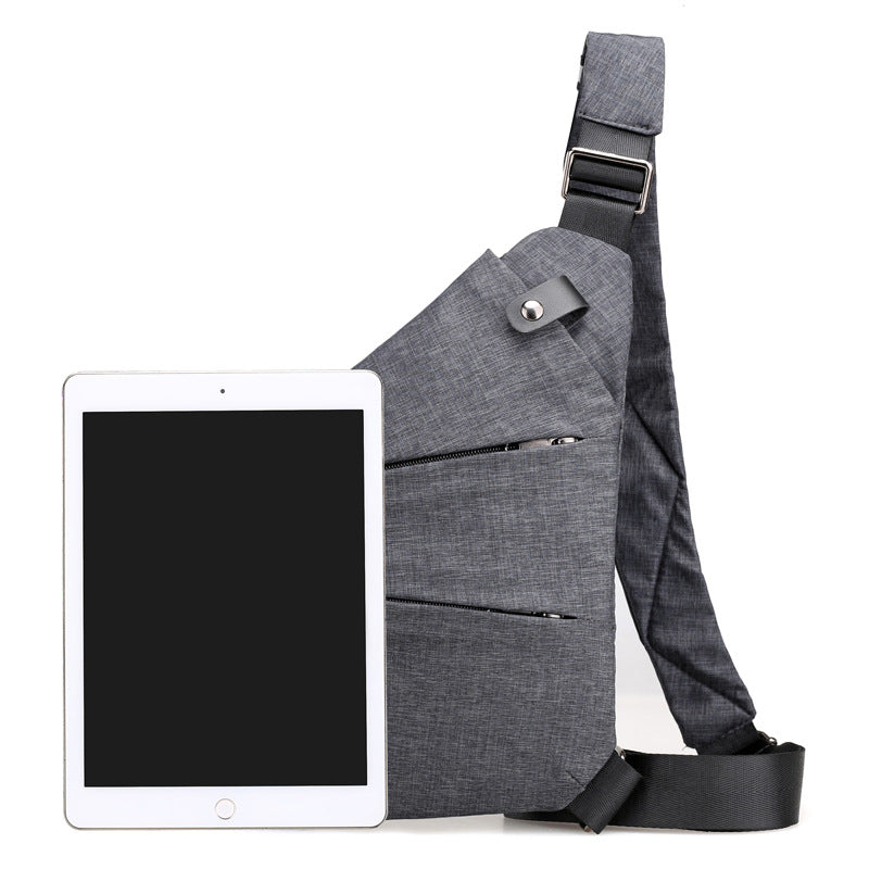 Right shoulder gun bag cross-border wholesale nylon chest bag men's lightweight simple large capacity messenger bag casual close-fitting shoulder bag