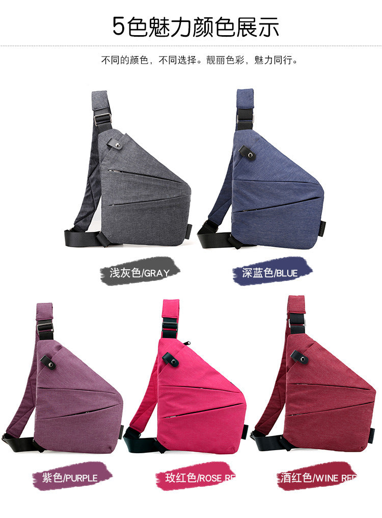 Right shoulder gun bag cross-border wholesale nylon chest bag men's lightweight simple large capacity messenger bag casual close-fitting shoulder bag