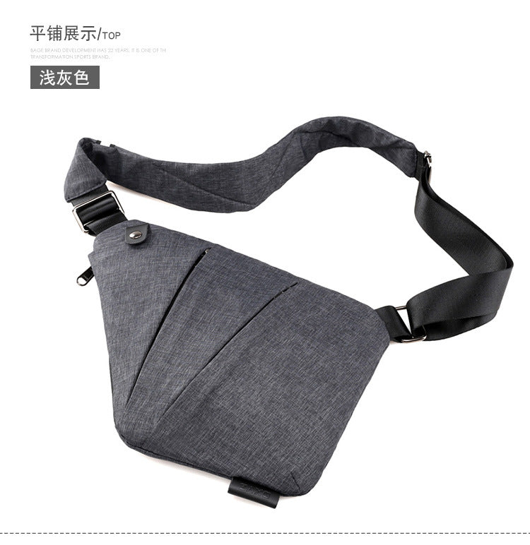 Right shoulder gun bag cross-border wholesale nylon chest bag men's lightweight simple large capacity messenger bag casual close-fitting shoulder bag