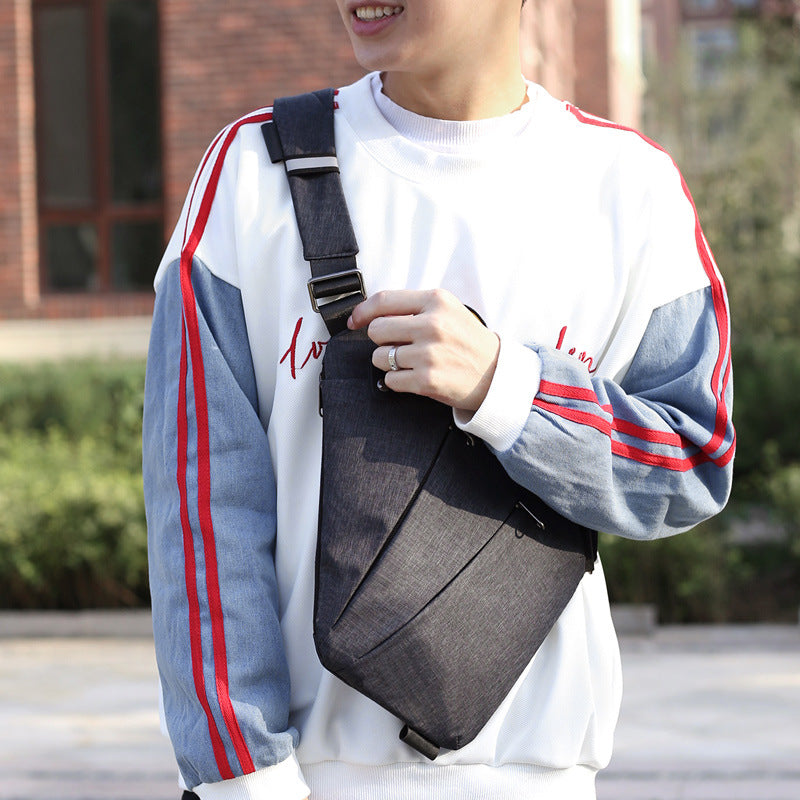 Right shoulder gun bag cross-border wholesale nylon chest bag men's lightweight simple large capacity messenger bag casual close-fitting shoulder bag