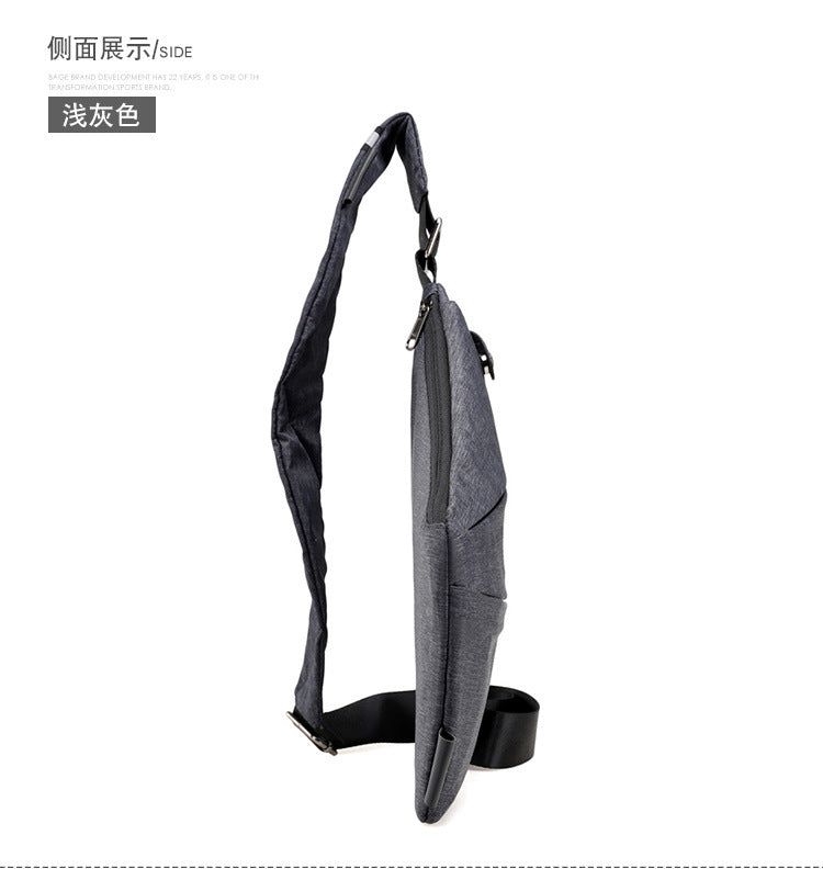Right shoulder gun bag cross-border wholesale nylon chest bag men's lightweight simple large capacity messenger bag casual close-fitting shoulder bag