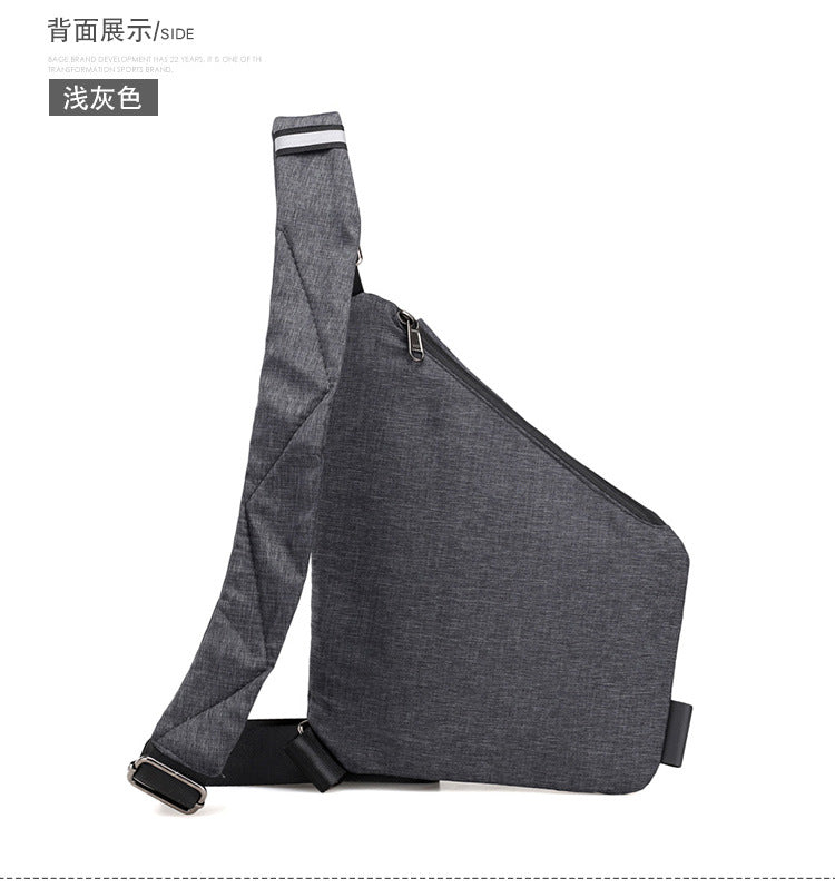 Right shoulder gun bag cross-border wholesale nylon chest bag men's lightweight simple large capacity messenger bag casual close-fitting shoulder bag