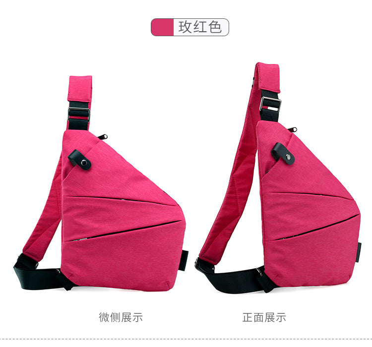 Right shoulder gun bag cross-border wholesale nylon chest bag men's lightweight simple large capacity messenger bag casual close-fitting shoulder bag
