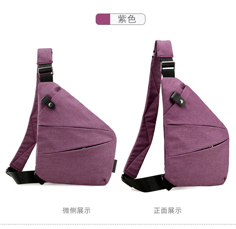 Right shoulder gun bag cross-border wholesale nylon chest bag men's lightweight simple large capacity messenger bag casual close-fitting shoulder bag