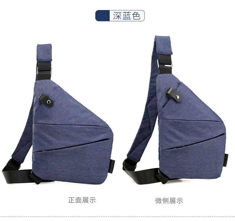 Right shoulder gun bag cross-border wholesale nylon chest bag men's lightweight simple large capacity messenger bag casual close-fitting shoulder bag
