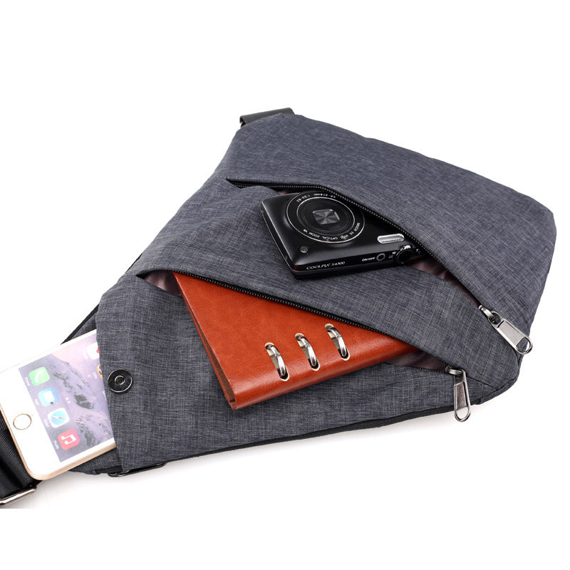 Right shoulder gun bag cross-border wholesale nylon chest bag men's lightweight simple large capacity messenger bag casual close-fitting shoulder bag