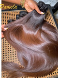 Bone Straight Ombre1b 4 Colored Human Hair 100% Unprocessed Virgin Weave 3 Bundles Real Human Hair Extensions For Women