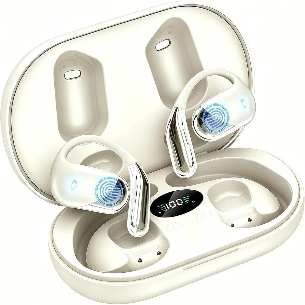 AI Translation Earbuds: Real-Time 2-Way Language Translator for Face-to-Face and Travel, Bluetooth Headphones - Classic Khaki