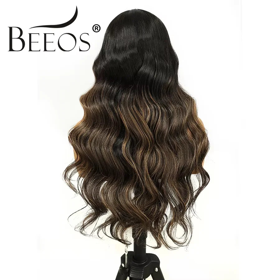 13x6 Transparent HD Lace Frontal Wigs Highlight Wig Human Hair HD Lace Wigs Quick Weave Wigs Deep Part Brazilian Hair For Women
