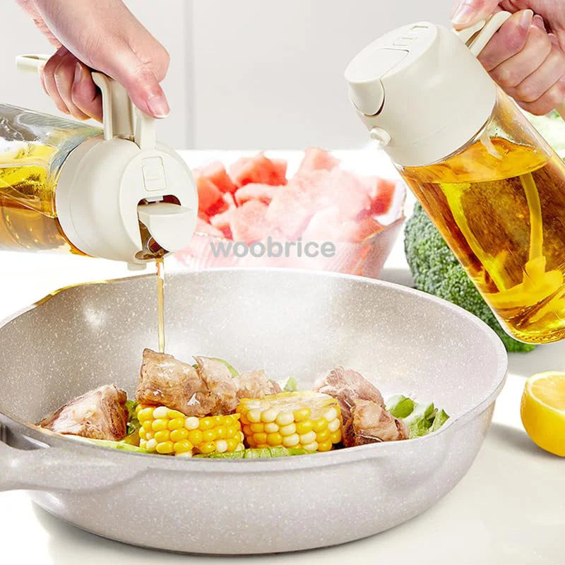 2in1 Kitchen Spray Oil Dispenser Oil Sprayer Polisher Or Only Brush Spray for Air Fryer Salad Grilling Roasting Cooking Kitchen