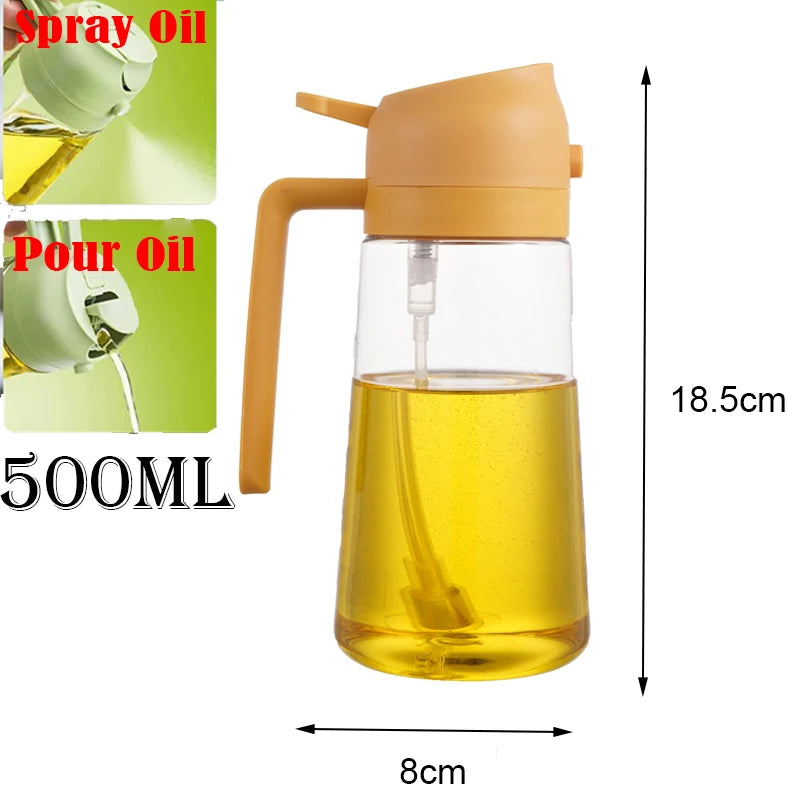 2in1 Kitchen Spray Oil Dispenser Oil Sprayer Polisher Or Only Brush Spray for Air Fryer Salad Grilling Roasting Cooking Kitchen