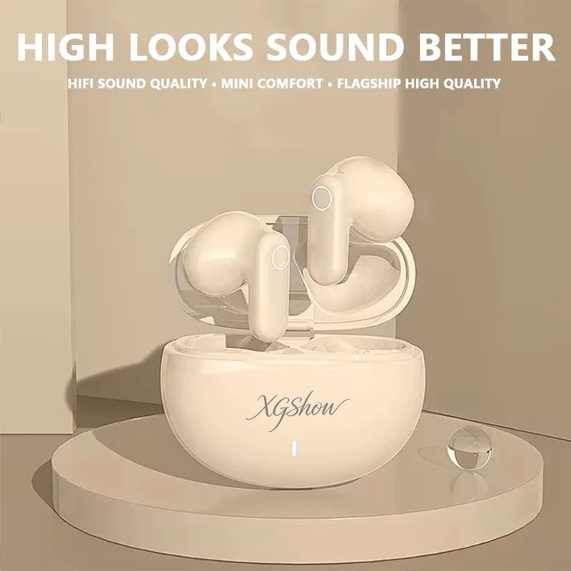 XGSHOW M21S TWS Bluetooth Headphones Wireless High Sound Quality HiFi Ultra Long Battery Life Half In-ear Earbuds Mini Portable